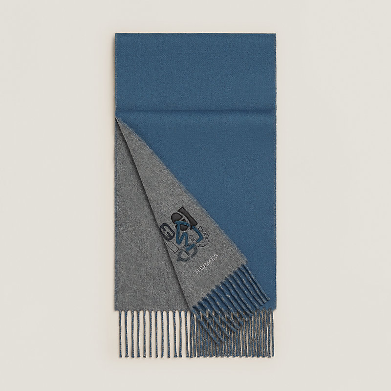 Recto-Verso PM H Puzzle scarf - Grey | Hermès Canada